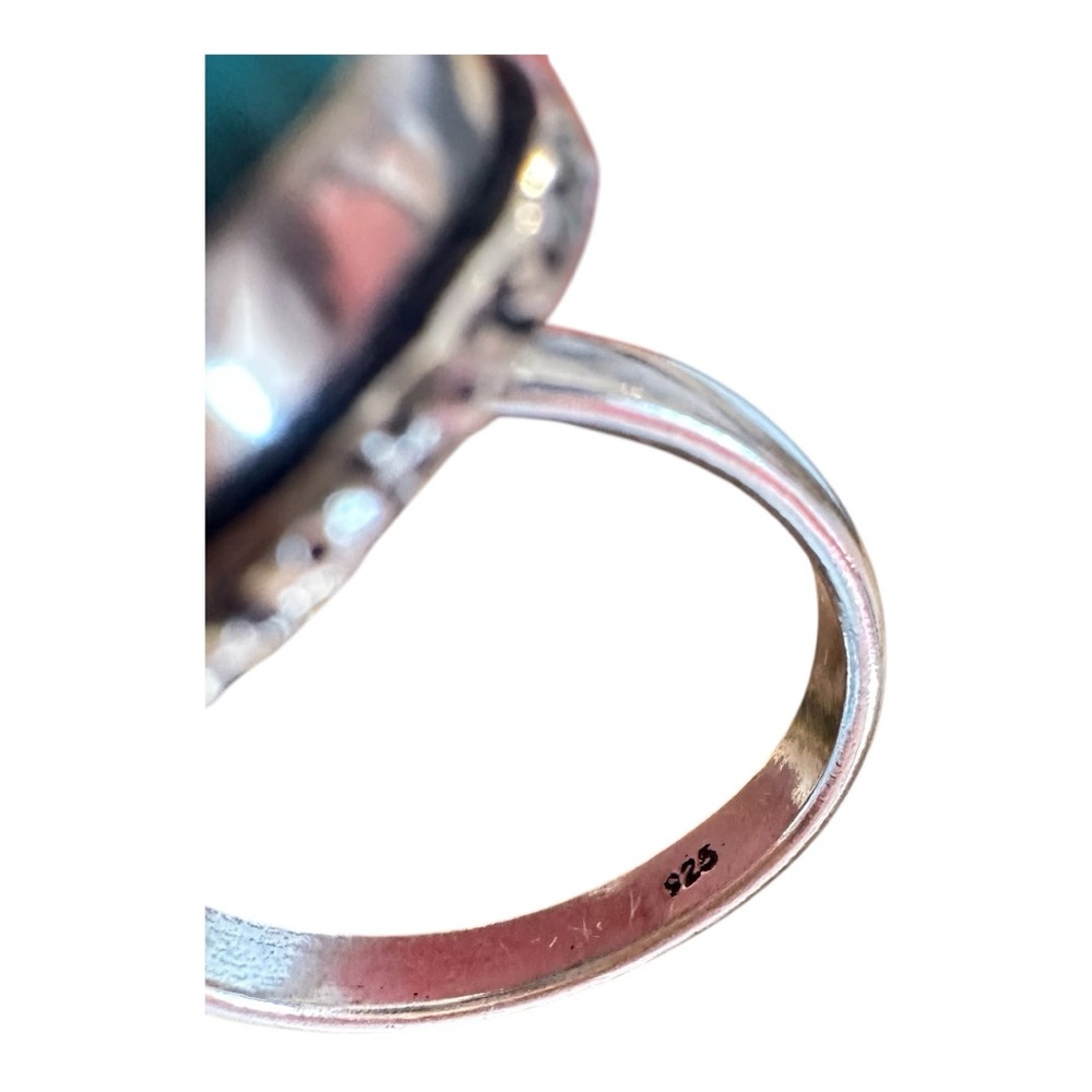 Turquoise Dyed Howlite Sterling Silver 925 Ring - Picture 4 of 4